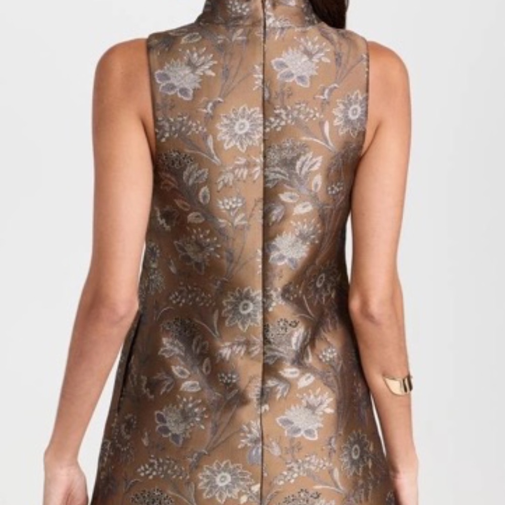 Cara Cara Tay Feather-Trimmed Jacquard Mini Dress – Jacquard Garden – Size L - Picture 13 of 15